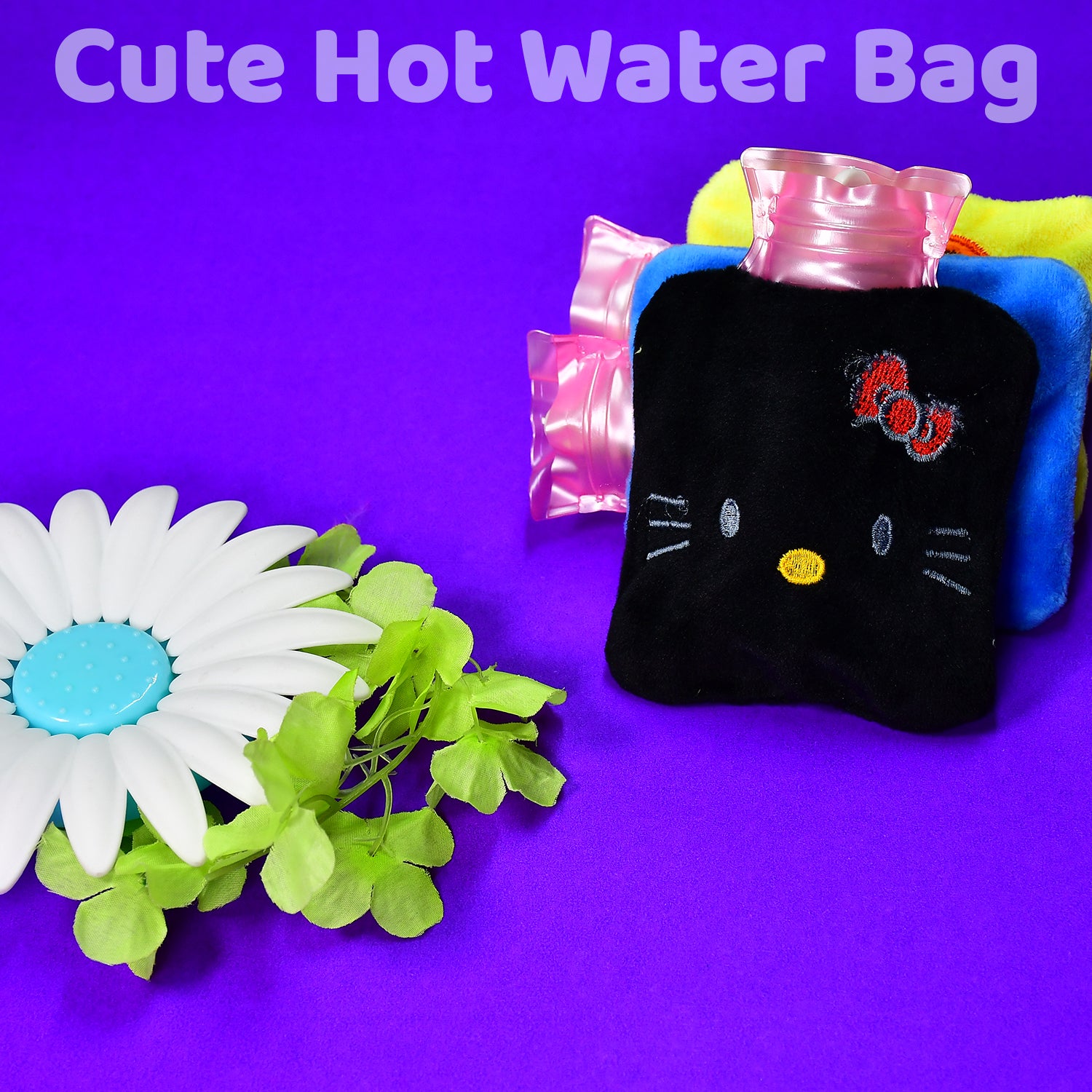 6513 Black Hello Kitty Small Hot Water Bag With Cover For Pain Relief Neck Shoulder Pain And Hand Feet Warmer Menstrual Cramps. 6513 Black Hello Kitty Small Hot Water Bag With Cover For Pain Relief Neck Shoulder Pain And Hand Feet Warmer Menstrual Cramps.